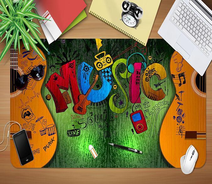 3D Guitar Music 116 Desk Mat Mat AJ Creativity Home 