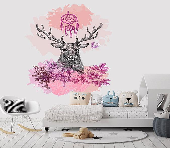 3D Deer Head Decoration 047 Wall Stickers Wallpaper AJ Wallpaper 