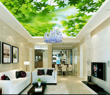 Green Leaf Sky 016 Wallpaper AJ Wallpaper 