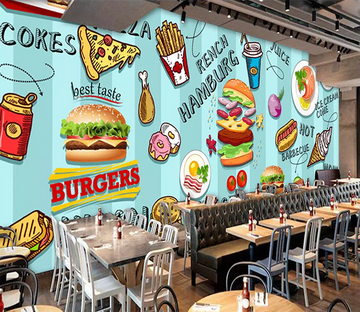 3D Hamburger Pizza Cola 214 Wallpaper AJ Wallpaper 2 