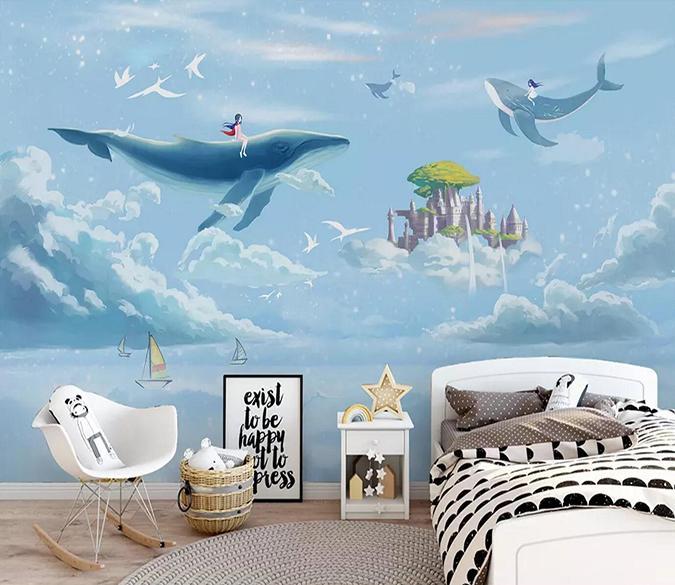3D Whale Girl 163 Wallpaper AJ Wallpaper 