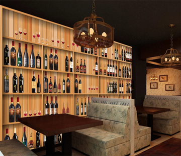 3D Red Wine Shelf 846 Wallpaper AJ Wallpaper 2 