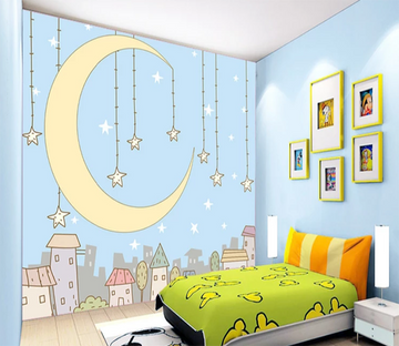 3D Hanging Stars And Moon 864 Wallpaper AJ Wallpaper 2 