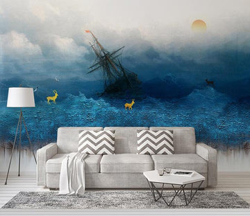 3D Sea Boat 203 Wallpaper AJ Wallpaper 