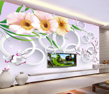 3D Round Butterfly 181 Wallpaper AJ Wallpaper 