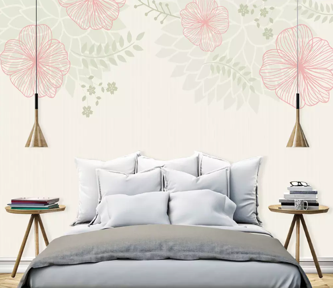 3D Red Line Flower 1334 Wallpaper AJ Wallpaper 2 