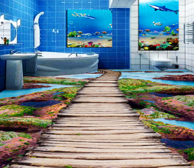 3D Boundless Bridge 151 Floor Mural Wallpaper AJ Wallpaper 2 