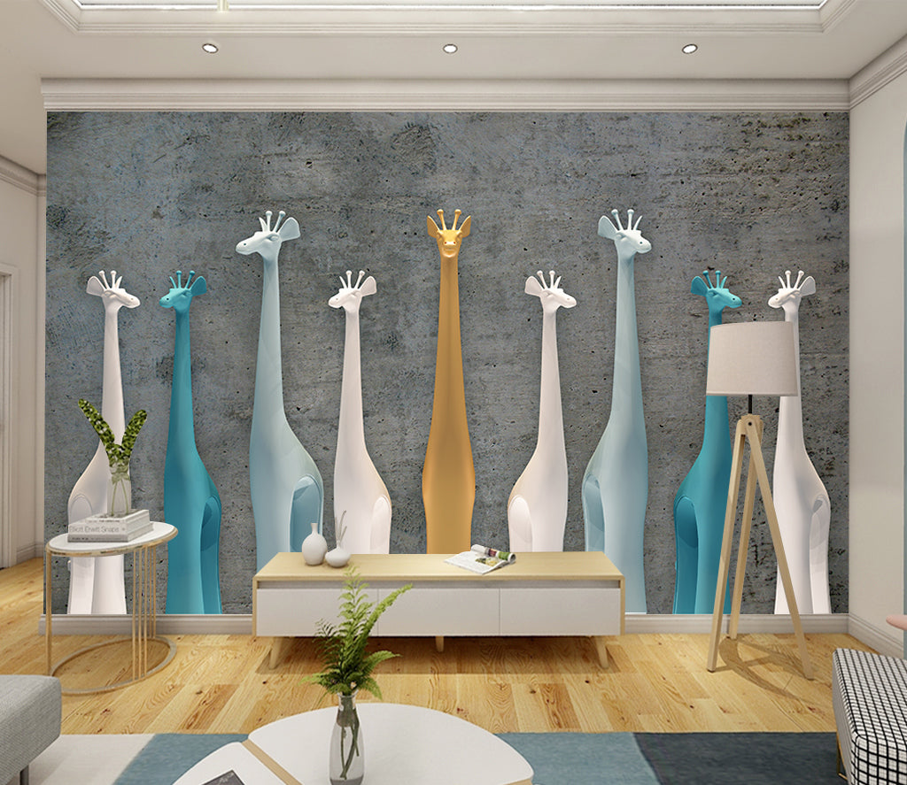 3D Painted Giraffe WC034 Wall Murals
