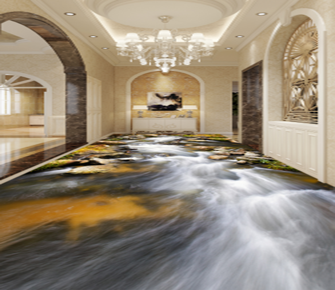 3D River Overflowing 043 Floor Mural Wallpaper AJ Wallpaper 2 