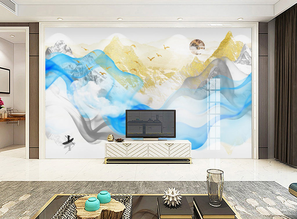 3D Fisherman Boat WG044 Wall Murals