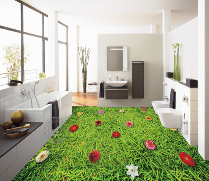 3D Safflower 095 Floor Mural Wallpaper AJ Wallpaper 2 