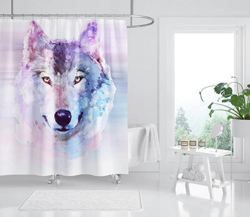 3D Hand Painted Gouache Wolf 130 Shower Curtain 3D Shower Curtain AJ Creativity Home 