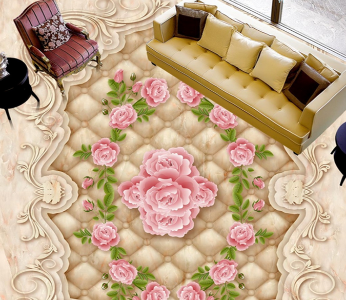 3D Flowers 121 Floor Mural Wallpaper AJ Wallpaper 2 