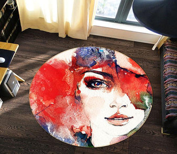 3D Oil Painting Woman 352 Round Non Slip Rug Mat Mat AJ Creativity Home 