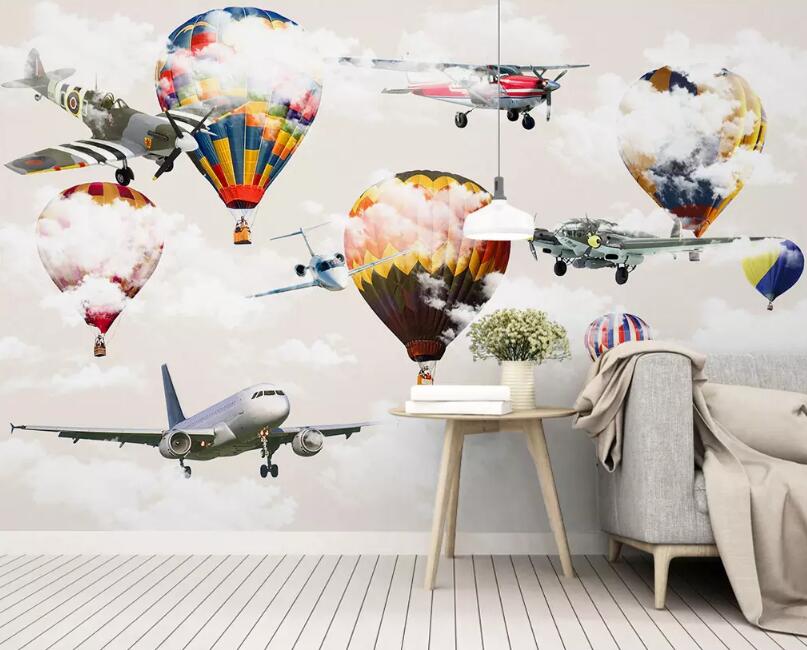 3D Aircraft Cloud WG1010 Wall Murals