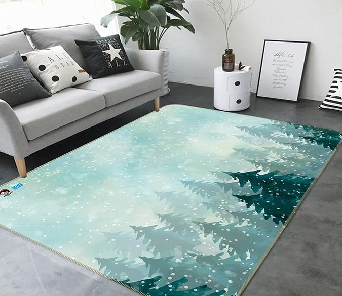 3D Woods Snow 014 Non Slip Rug Mat Mat AJ Creativity Home 