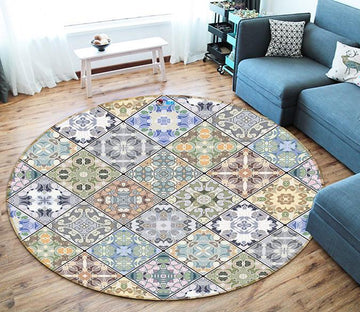3D Small Box Pattern 280 Round Non Slip Rug Mat Mat AJ Creativity Home 