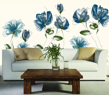 3D Painting Blue Flower 1459 Wallpaper AJ Wallpaper 2 