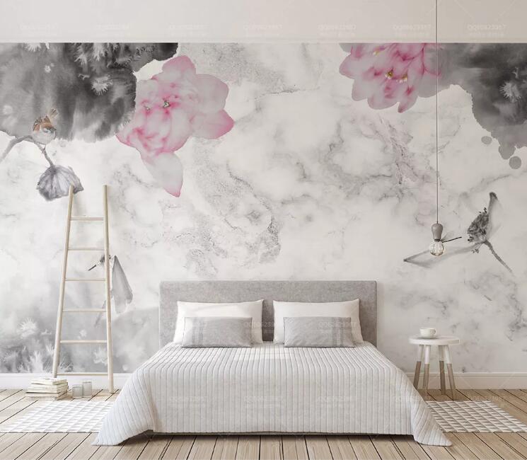 3D Painted Flowers WC207 Wall Murals