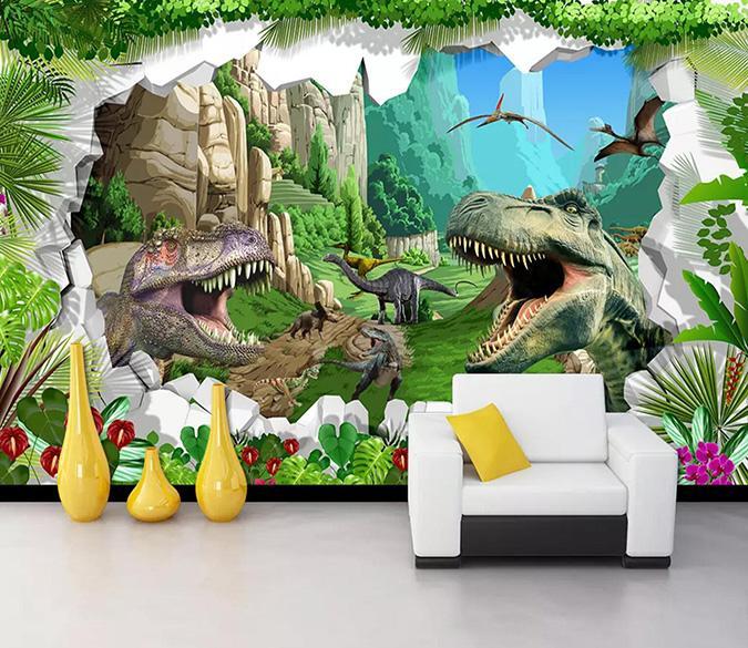 3D Stone Cave Dinosaur 228 Wallpaper AJ Wallpaper 