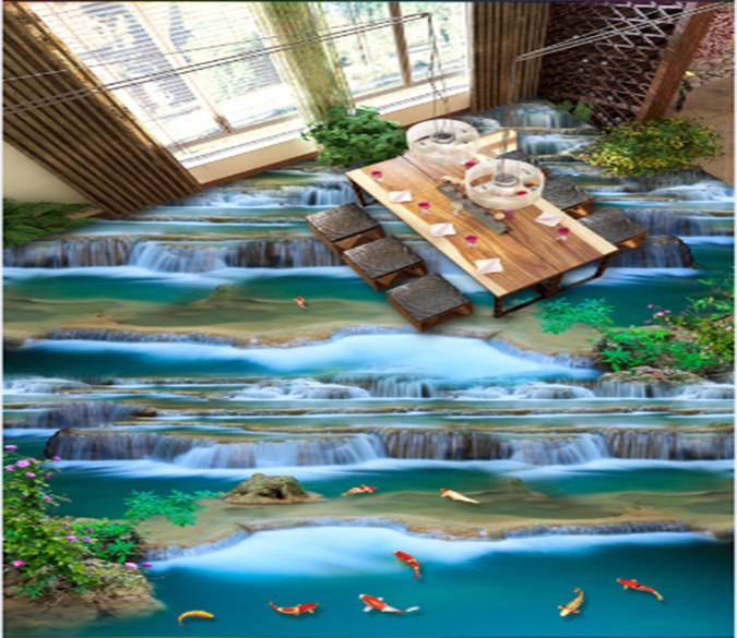 3D Goldfish Wandering 078 Floor Mural Wallpaper AJ Wallpaper 2 