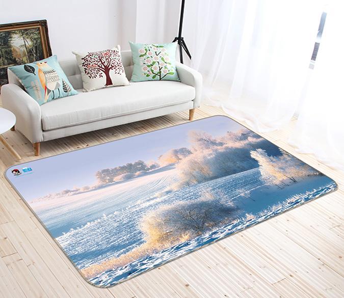 3D White Snow 699 Non Slip Rug Mat Mat AJ Creativity Home 