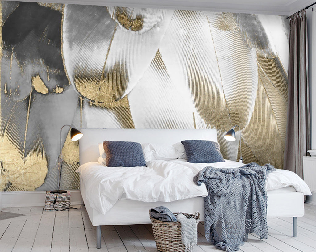 3D White Feather WG036 Wall Murals