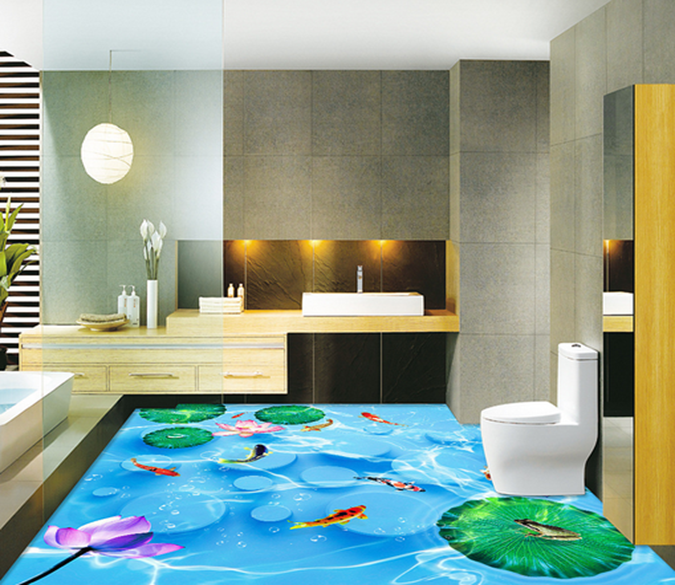 3D Beautiful Lotus 199 Floor Mural Wallpaper AJ Wallpaper 2 