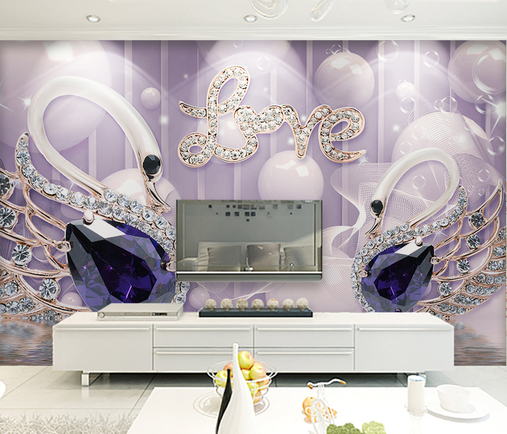 3D Diamond Love WG013 Wall Murals