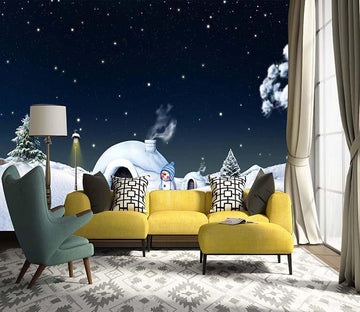 3D Snow House Lights 070 Wallpaper AJ Wallpaper 