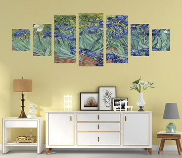 3D Small Blue Flowersl 091 Unframed Print Wallpaper Wallpaper AJ Wallpaper 