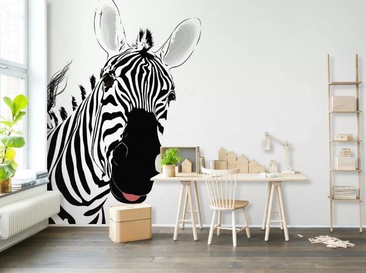 3D Cute Zebra 161 Wall Murals Wallpaper AJ Wallpaper 2 