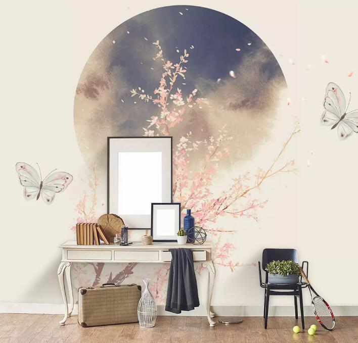 3D Flower Butterfly 069 Wall Murals Wallpaper AJ Wallpaper 2 