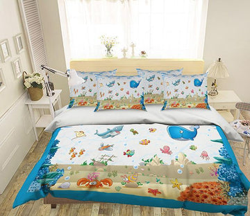 3D Cartoon Whale 134 Bed Pillowcases Quilt Wallpaper AJ Wallpaper 