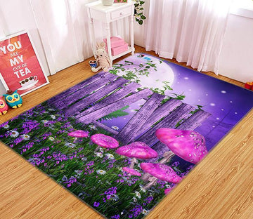 3D Moon Mushroom 056 Non Slip Rug Mat Mat AJ Creativity Home 