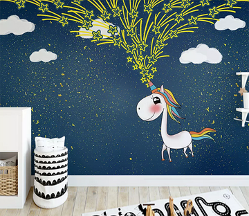 3D Cartoon Unicorn Stars 254 Wallpaper AJ Wallpaper 2 