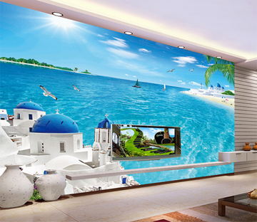 3D Castle Seagull 407 Wallpaper AJ Wallpaper 