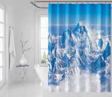 3D Rough Snow Mountain 086 Shower Curtain 3D Shower Curtain AJ Creativity Home 