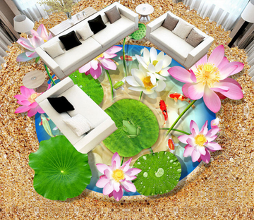 3D Open Lotus 118 Floor Mural Wallpaper AJ Wallpaper 2 