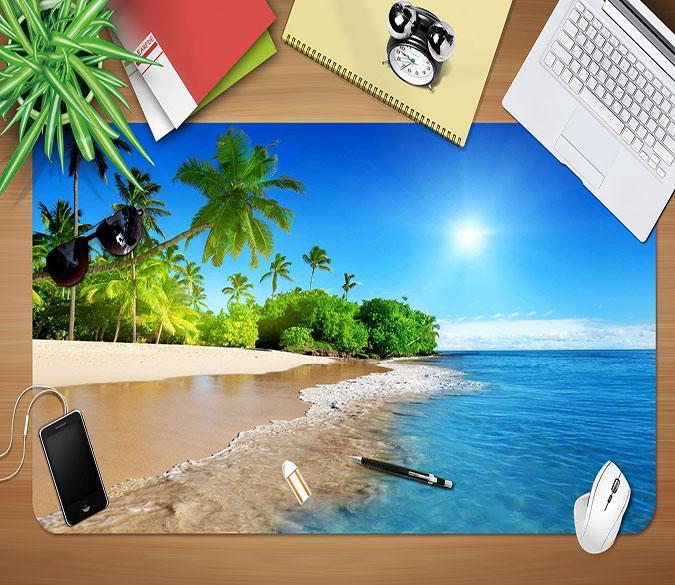 3D Seaside Beach 036 Desk Mat Mat AJ Creativity Home 