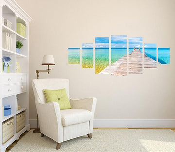 3D Boardwalk Sea 175 Unframed Print Wallpaper Wallpaper AJ Wallpaper 