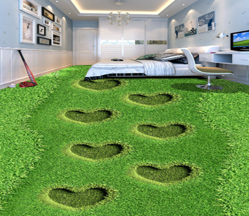 3D Grass Heart 380 Floor Mural Wallpaper AJ Wallpaper 2 