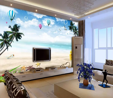 3D Beach Starfish Sunflower 1297 Wallpaper AJ Wallpaper 2 