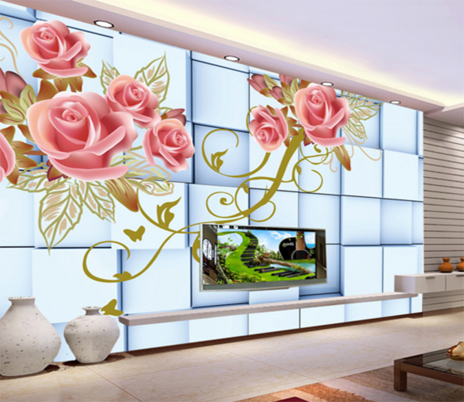 3D Square Flower 299 Wallpaper AJ Wallpaper 