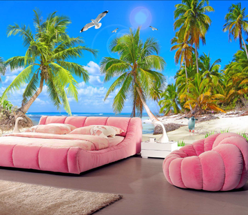 3D Coconut Grove Penguin 190 Wallpaper AJ Wallpaper 