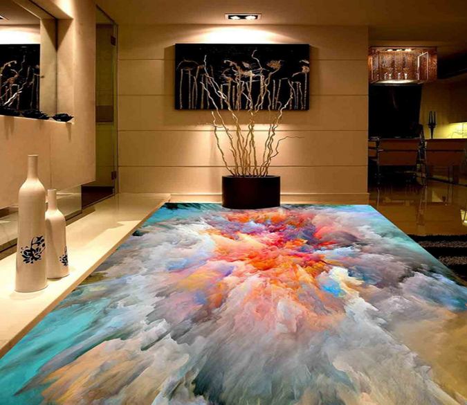 3D Colorful 007 Floor Mural Wallpaper AJ Wallpaper 2 