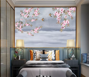 3D Bird Wings Flower 1372 Wallpaper AJ Wallpaper 2 