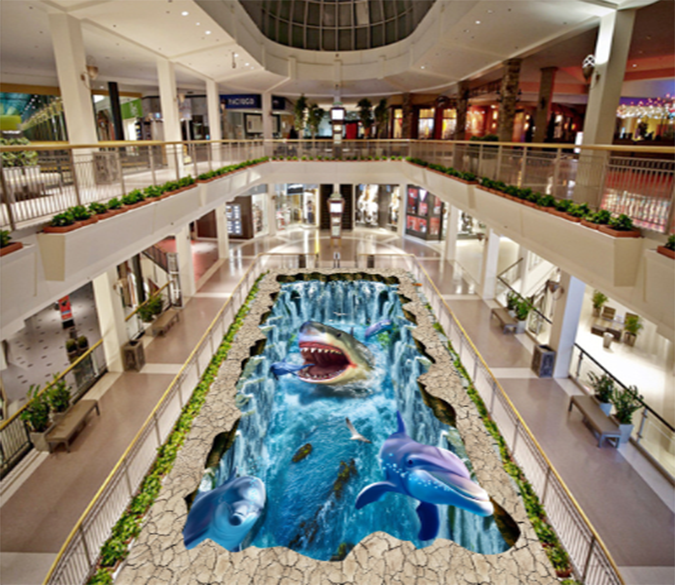 3D Shark Head 077 Floor Mural Wallpaper AJ Wallpaper 2 