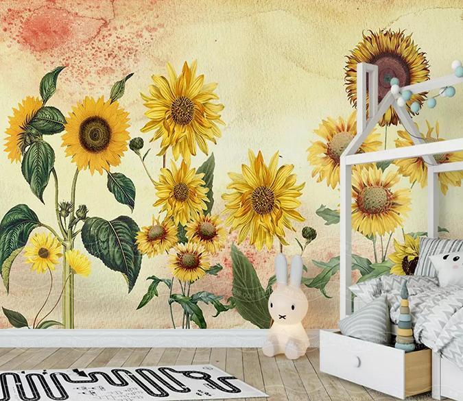 3D Sunflower Flower 068 Wallpaper AJ Wallpaper 