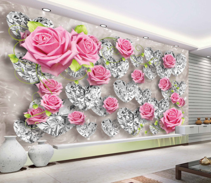 3D Crystal Rose 191 Wallpaper AJ Wallpaper 